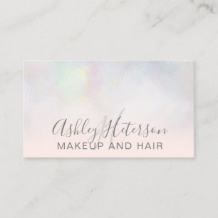 Makeup monogram typografi rosa pearl nacre visitkort