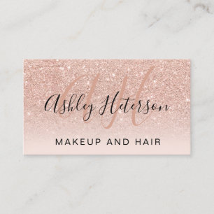 Makeup monogrammat skript ro guld glitter visitkort