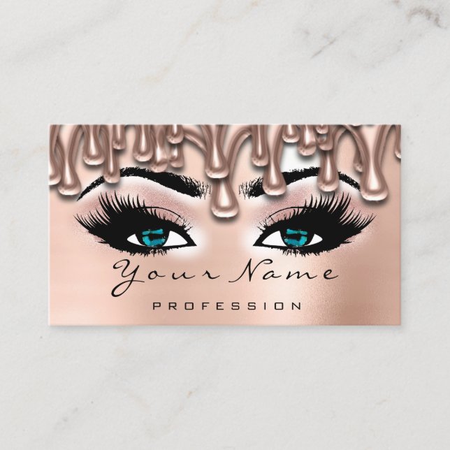 Makeup Nagel Lash Makeup Ro Drives  Blue Visitkort (Framsida)