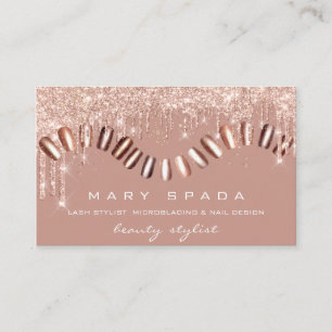 Makeup Nagel Stylist Manicuck Ro Guld Drift Spark Visitkort