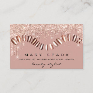 Makeup Nagel Stylist ManicuURE Ro Guld Sparkly Visitkort