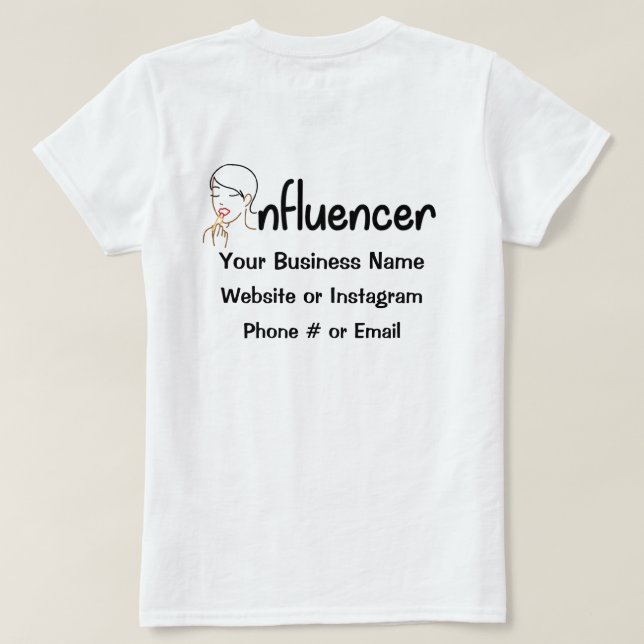 Makeup och Beauty Influencer T-Shirt (Design baksida)
