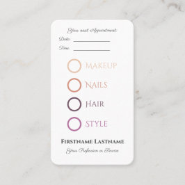 Makeup och Beauty Salon Möte för tjänster Visitkort