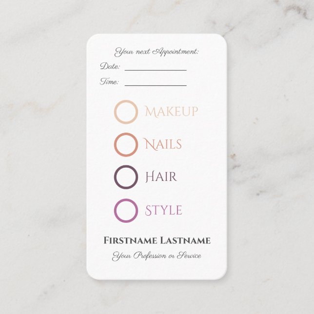 Makeup och Beauty Salon Möte för tjänster Visitkort (Framsida)