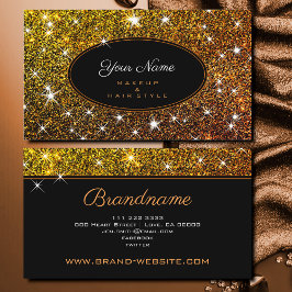 Makeup och Hair Artist Elegant Guld Glitter Stil Visitkort