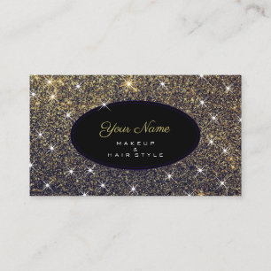 Makeup och Hair Artist Elegant Guld Glitter Stil Visitkort