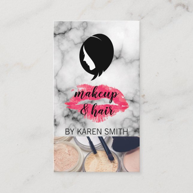 Makeup och Hair | Beautiker | Hair Stylist Visitkort (Framsida)