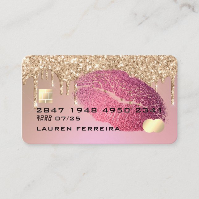 Makeup och Hair Kredit Card Stil Affärskort Visitkort (Framsida)