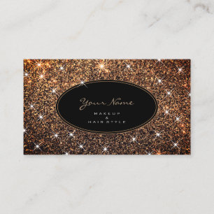Makeup och Hair Luminous Ro Guld Glitter Elegant Visitkort