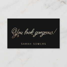 Makeup och Hair Stylist Guld Script Beauty Visitkort