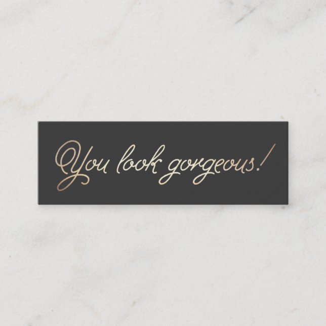 Makeup och Hair Stylist Guld Typografisk skönhet Mini Visitkort (Framsida)