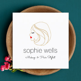 Makeup och Hair Stylist, Lash Girl Fyrkantigt Visitkort
