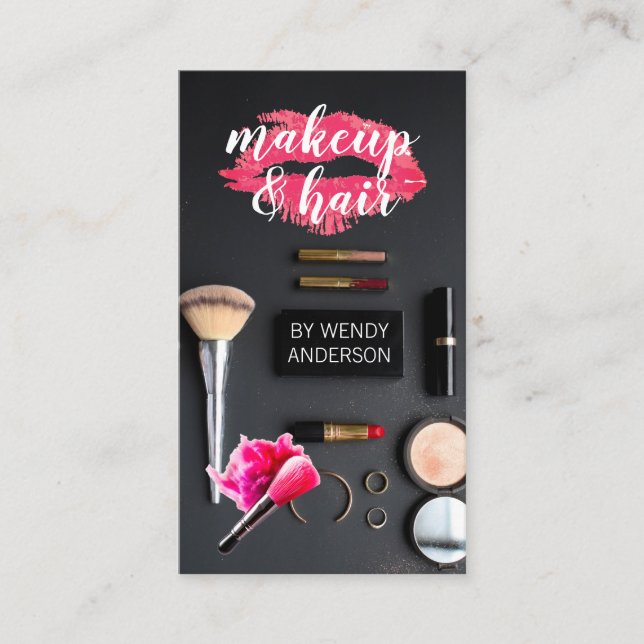 Makeup och Hair Stylist | Salon-borstar Visitkort (Framsida)