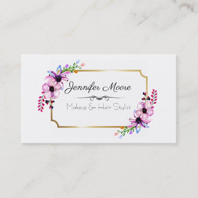 Makeup och Hair Stylist Visitkort (Framsida)