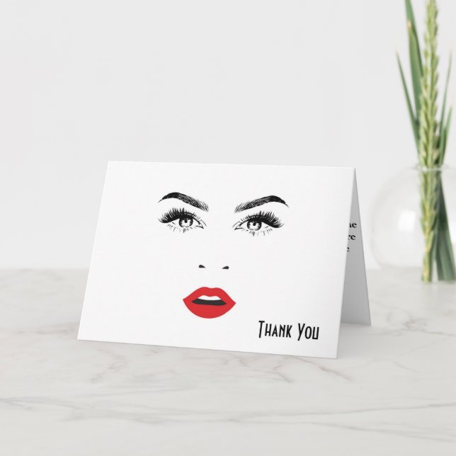 Makeup och Hair Tackkort (Framsida)