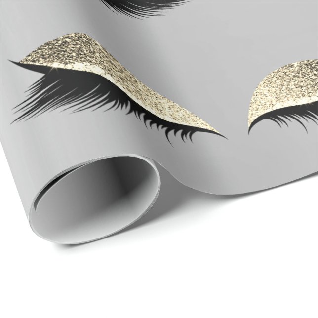 Makeup  Öga Beauty Silver Guld Glitter Lash Presentpapper (Rullad Hörn)