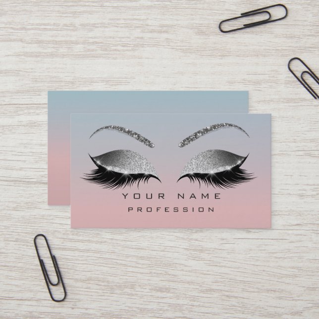 Makeup Öga Lash Glitter Ro Ombre Eyebrow Visitkort (Fram/Back In Situ)