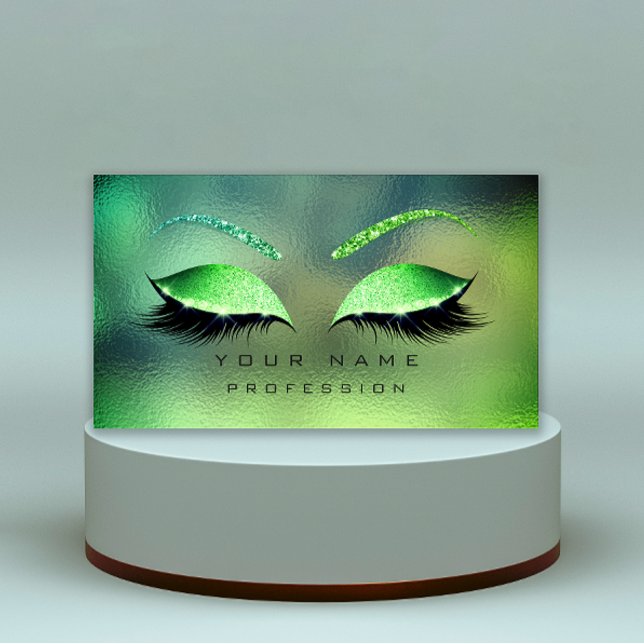 Makeup Öga Lash Glitter Tropical Glass Eyebrow Visitkort (Makeup Eyes Lashes Glitter Tropical Glass Eyebrow Business Card)
