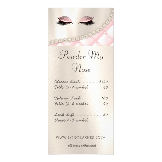 Makeup Öga Lash Lash Pearls VIP Care Rack Card Reklamkort (Framsidan)
