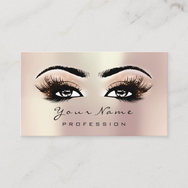 Makeup Öga Lash Rosa ros Guld avtalskort Tidsbeställning Kort (Framsida)