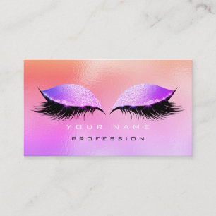 Makeup Ögon Lash Glitter Glass Rosa Ombre Miami Visitkort