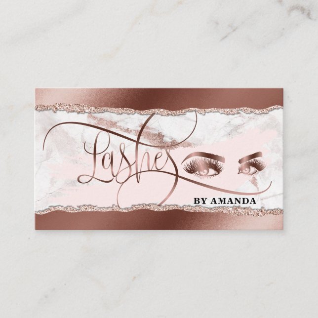 Makeup Ögon Lash Ro Guld Marble Torn papper Visitkort (Framsida)