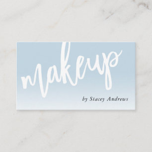 MAKEUP OMBRE FADE söt penselskrift blå blek Visitkort