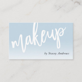 MAKEUP OMBRE FADE söt penselskrift blå blek Visitkort