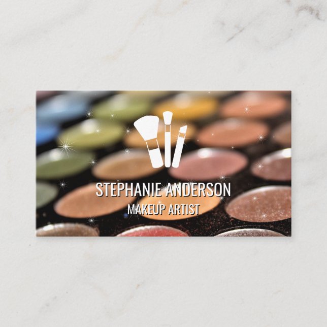 Makeup Palette | Makeup-penselns Logotyp | GNISTRA Visitkort (Framsida)