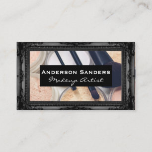 Makeup Palette och Penslar Antique Black Gräns Visitkort