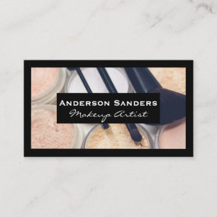 Makeup Palette och Penslar Svarta Gräns Visitkort