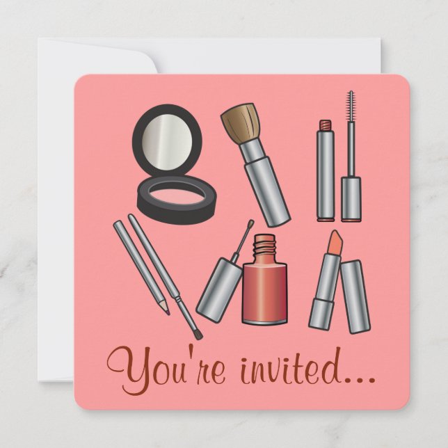 Makeup Party Inbjudningar (Framsida)