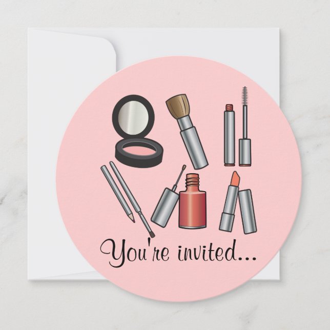 Makeup Party Inbjudningar (Framsida)