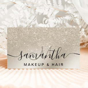 Makeup pearl glitter elfenben ombre guld metallisk visitkort