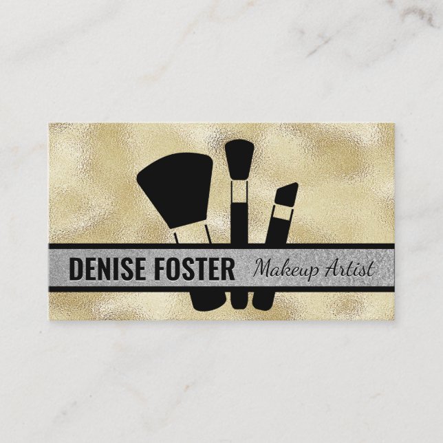 Makeup-penslar | Gold Foil Shimmer Visitkort (Framsida)