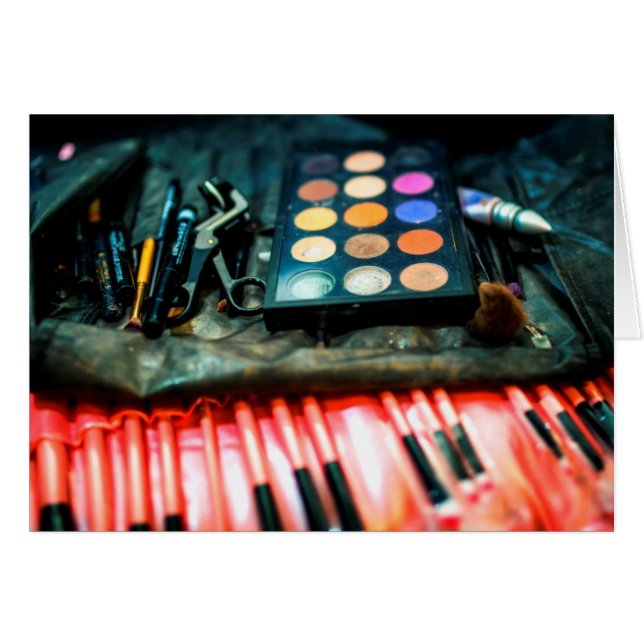 Makeup-penslar Hälsningskort (Framsidan Horizontal)