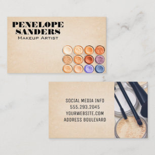 Makeup-penslar och stiftelse visitkort