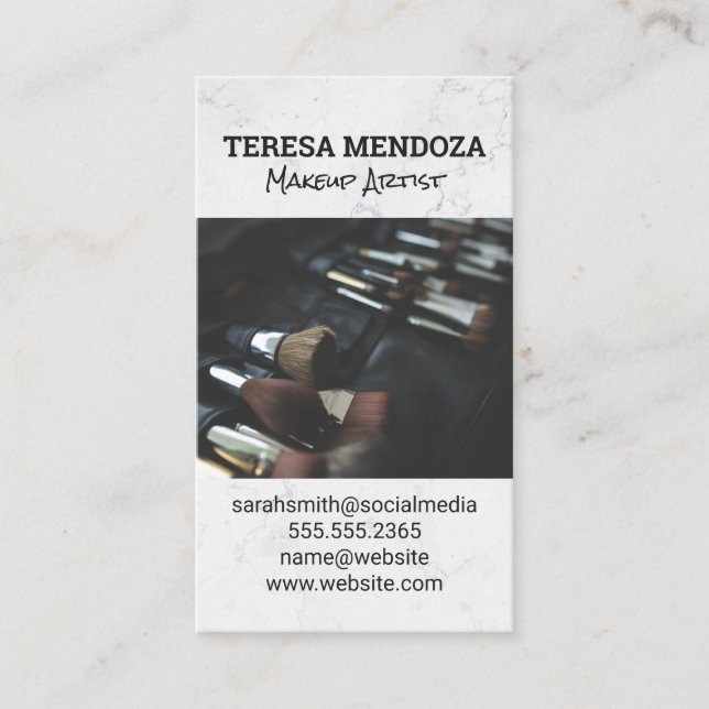 Makeup-penslar, uppsättning visitkort (Framsida)