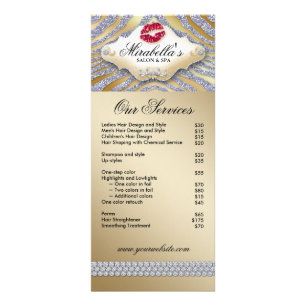 Makeup Rack Card Zebra Luxury Red Gnistra Guld Reklamkort