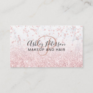 Makeup ro guld glitter marble mongram ombre visitkort