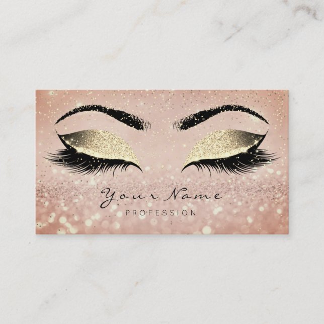 Makeup Ro Guld Lash Extension Studio Confetti Tidsbeställning Kort (Framsida)