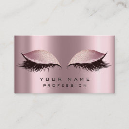 Makeup Ro Rosa Glitter Öga Lash Extension Guld Visitkort