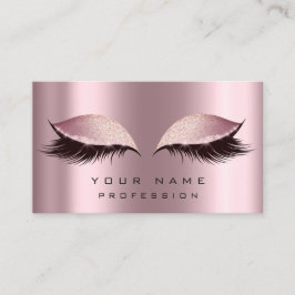 Makeup Ro Rosa Glitter Öga Lash Extension Guld Visitkort