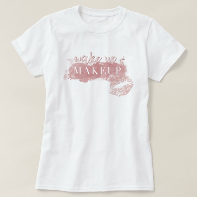 Makeup Rosa Girl Girl Läppar T Shirt (Design framsida)