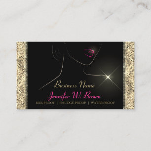 Makeup Salon Guld Lipstick Seller Visitkort
