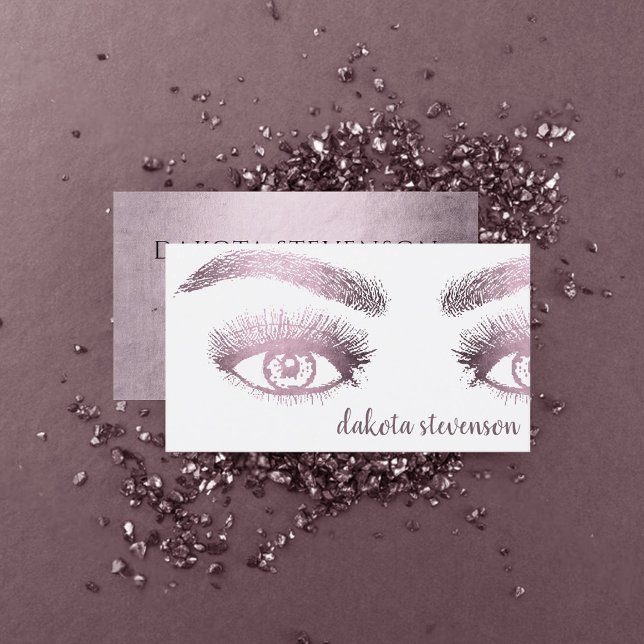 Makeup Salon Professionell | Mauve Rosa Shimmer Visitkort (Skapare uppladdad)