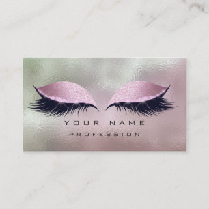 Makeup Silver Mint Rosa Glass Ögon Lash Glitter Visitkort