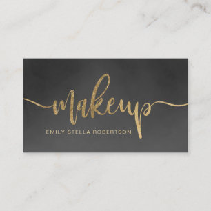 Makeup-skripttypografi, svart guld visitkort