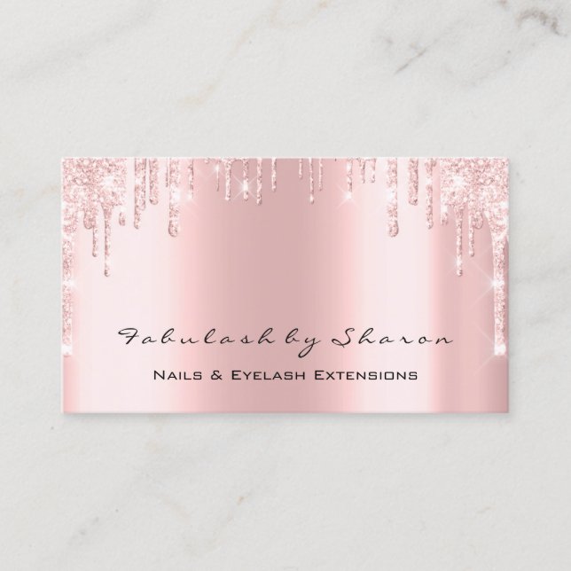 Makeup SPA Eyelash Lash Rosa Nagel Drives Visitkort (Framsida)