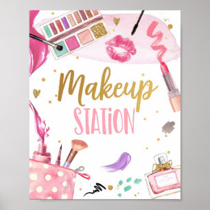 Makeup Station Spa Party Girl Glamor Birthday Poster